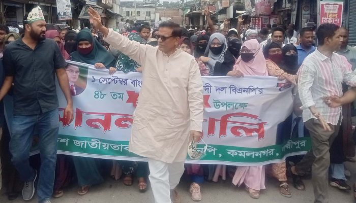 প্রতিষ্ঠাবার্ষিকীতে কমলনগরে বিএনপির আনন্দ মিছিল